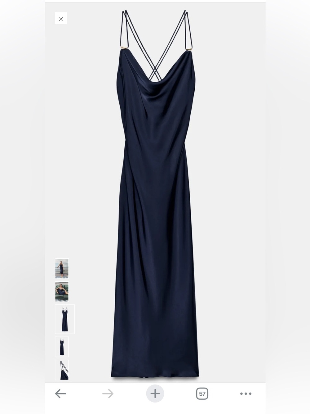 Zara Midnight Blue Slip Midi Skirt